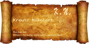 Kreutz Nikolett névjegykártya